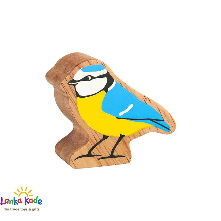 Lanka Kade Natural Wooden Colourful Blue & Yellow Blue Tit  Countryside Animal Figure