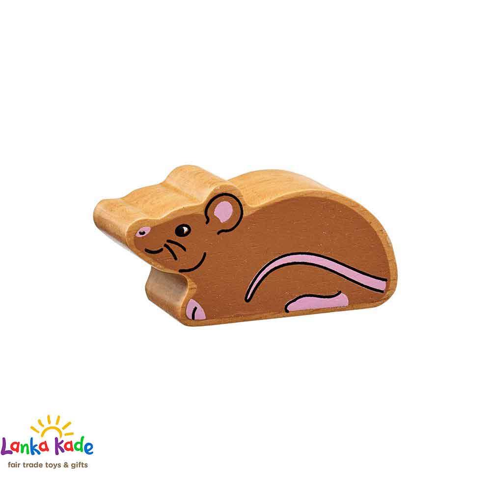 Lanka Kade Natural Wooden Colourful Brown Mouse Countryside Animal Figure