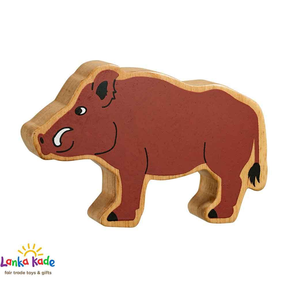 Lanka Kade Natural Wooden Colourful Brown Wild Boar World Animal Figure