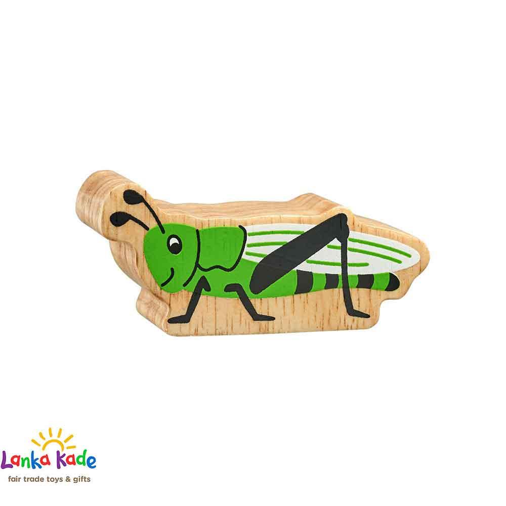 Lanka Kade Natural Wooden Colourful Green Grasshopper Insect Animal Figure