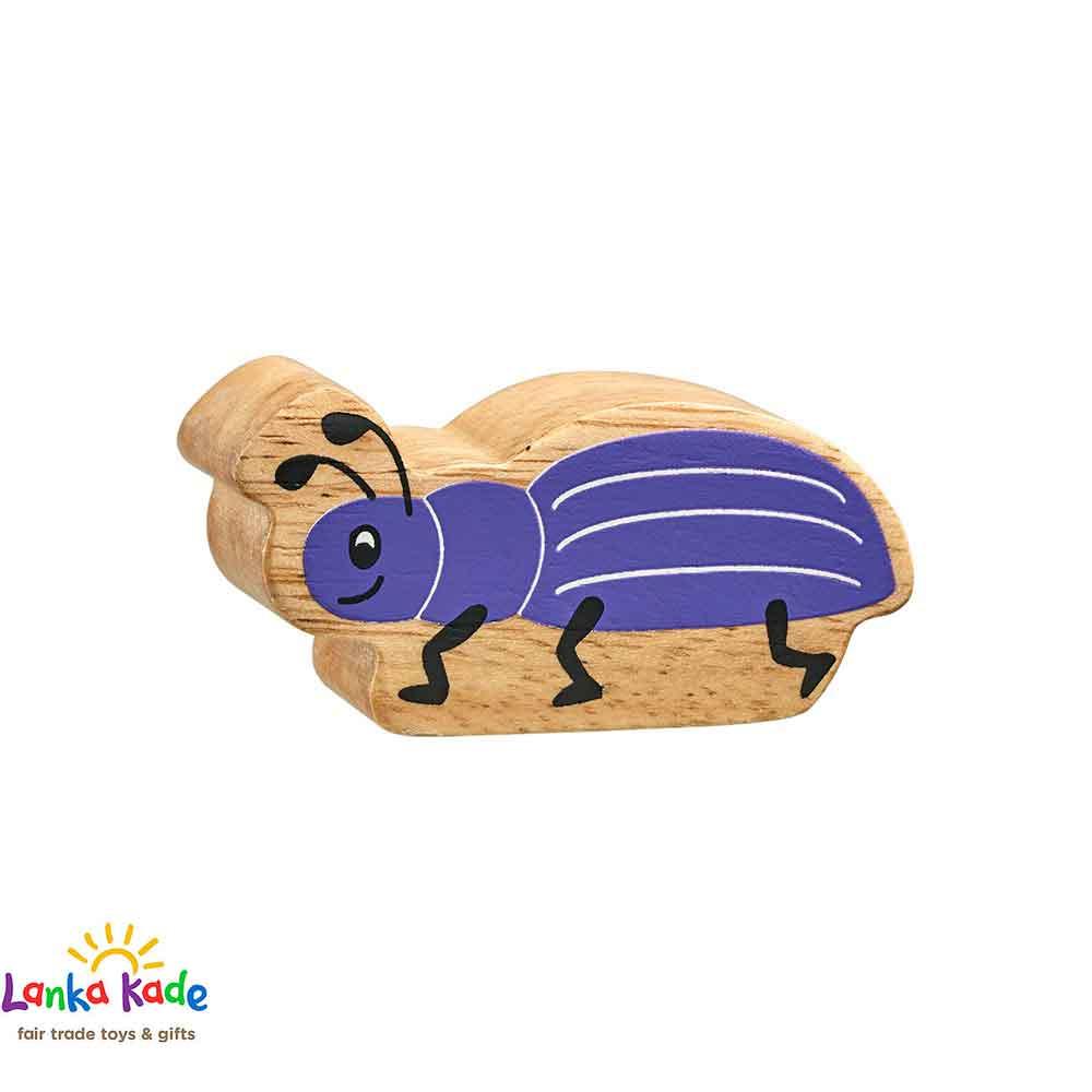 Lanka Kade Natural Wooden Colourful Purple Beetle Insect Animal Figure