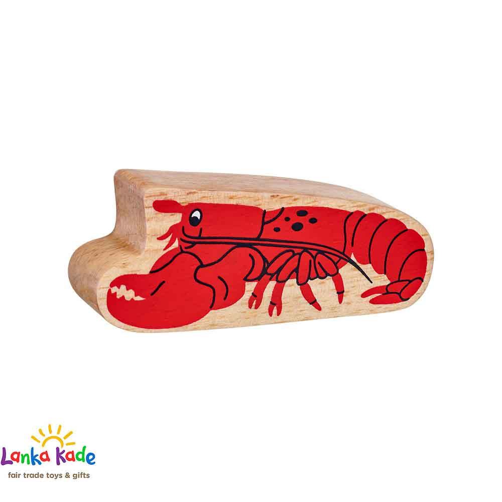 Lanka Kade Natural Wooden Colourful Red Lobster Sealife Figure