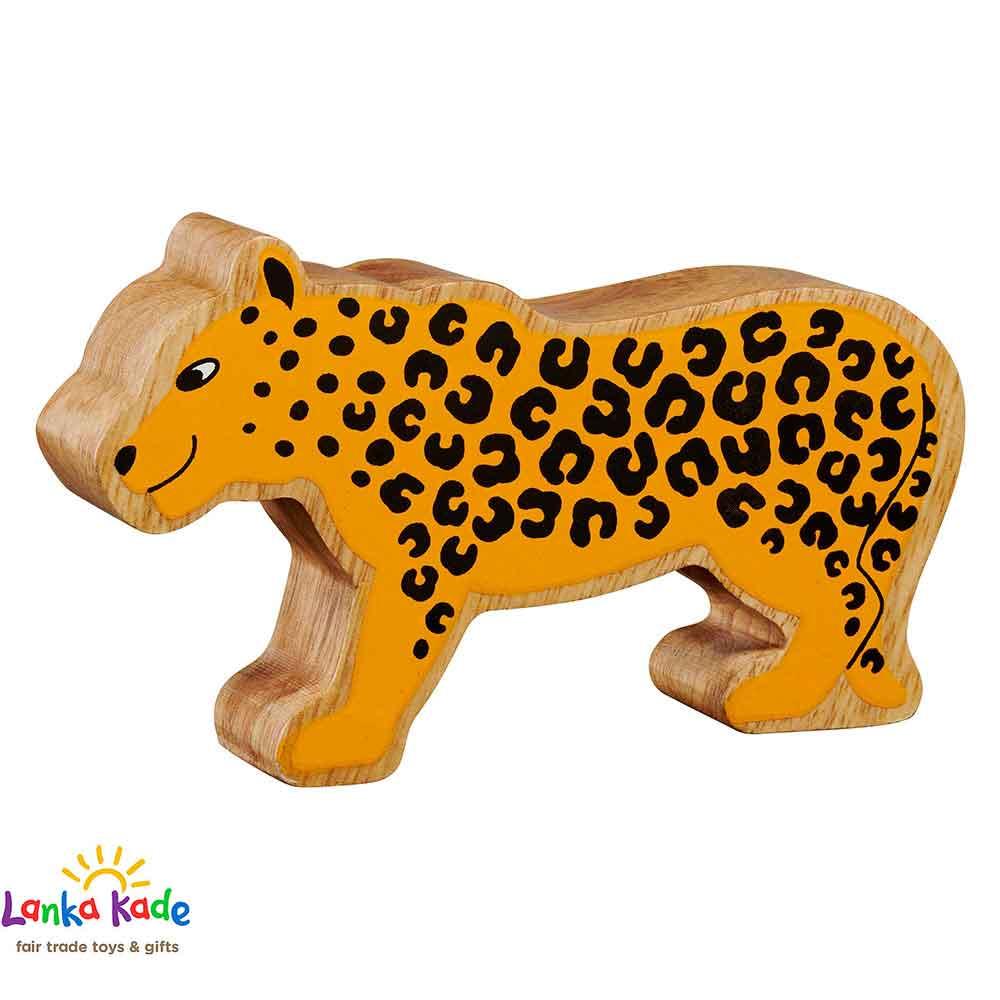 Lanka Kade Natural Wooden Colourful Yellow Leopard World Animal Figure