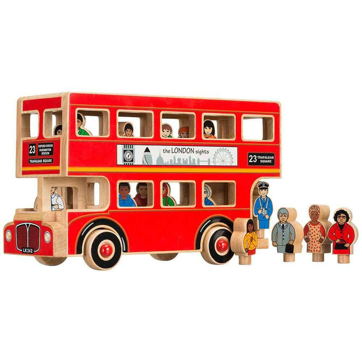 Lanka Kade Natural Wooden Deluxe London Bus Playset Main Picture