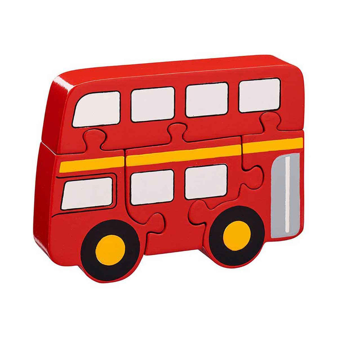 Lanka Kade Natural Wooden Simple Red Bus Jigsaw Puzzle Main Picture