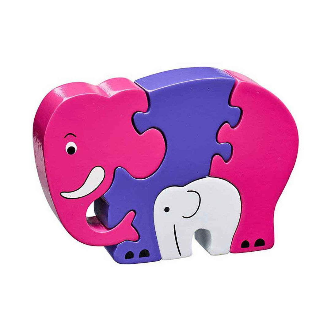 Lanka Kade Natural Wooden Pink Elephant Simple Jigsaw Puzzle Main Picture