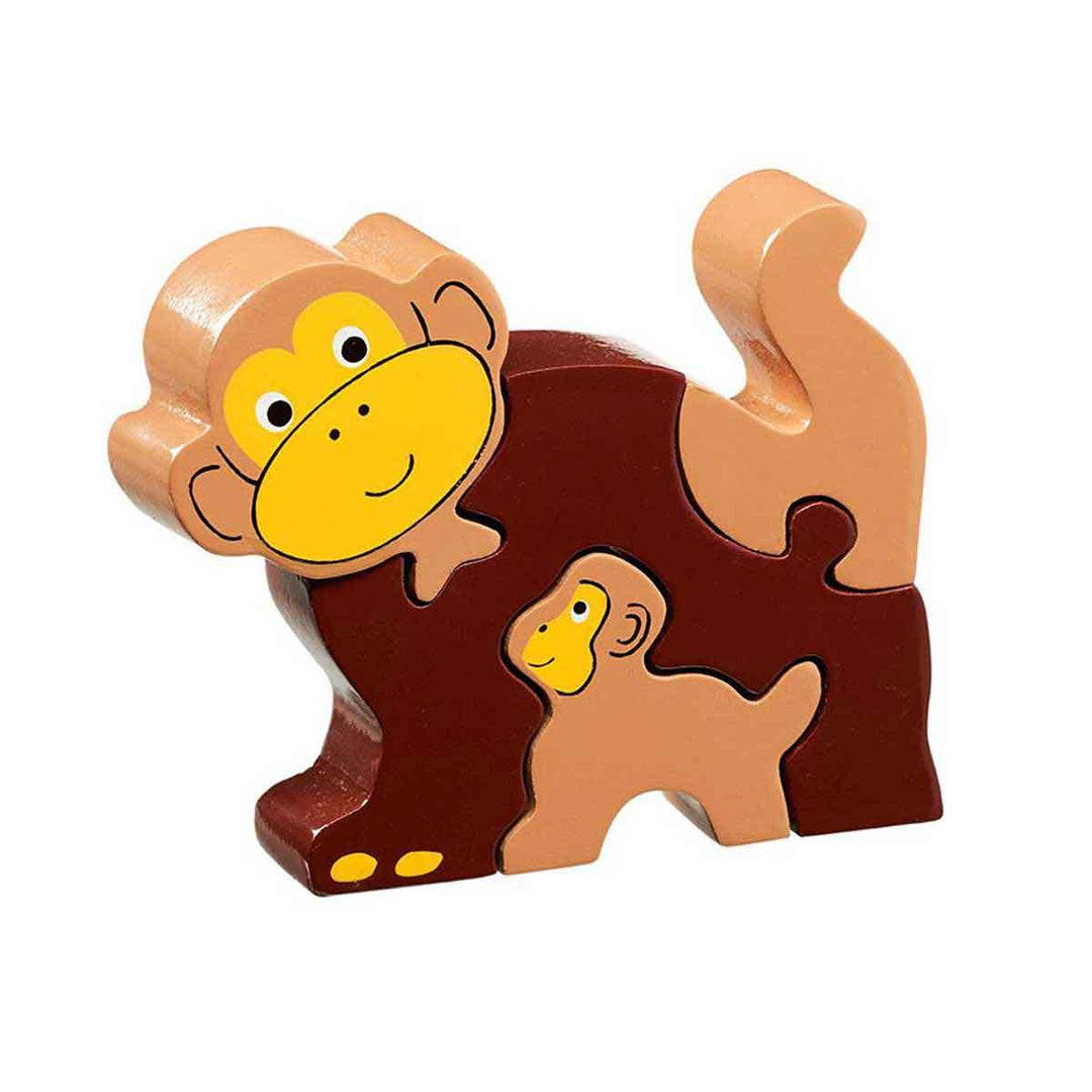 Lanka Kade Natural Wooden Monkey and Baby Simple Jigsaw Puzzle Main Picture