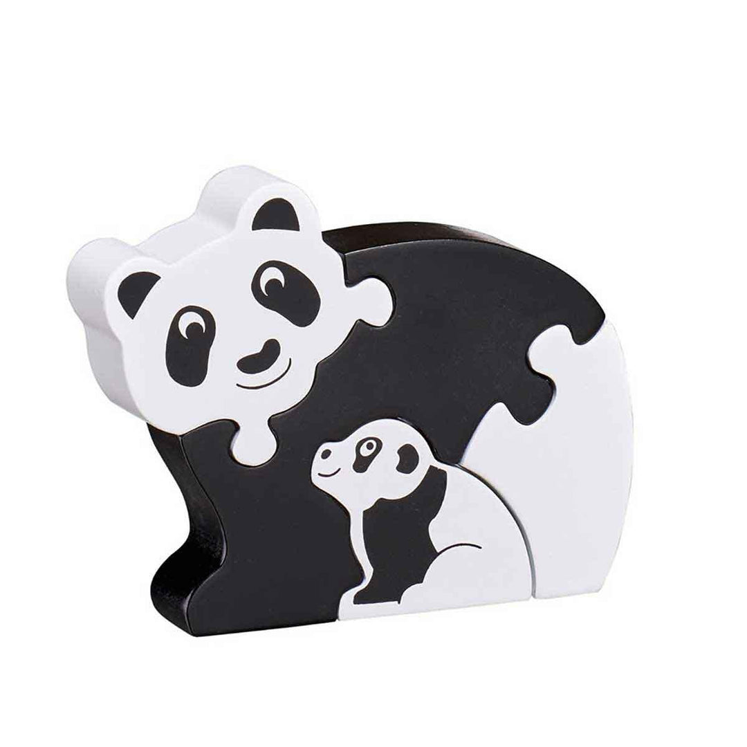 Lanka Kade Natural Wooden Black & White Panda and Baby Simple Jigsaw Puzzle Main Picture