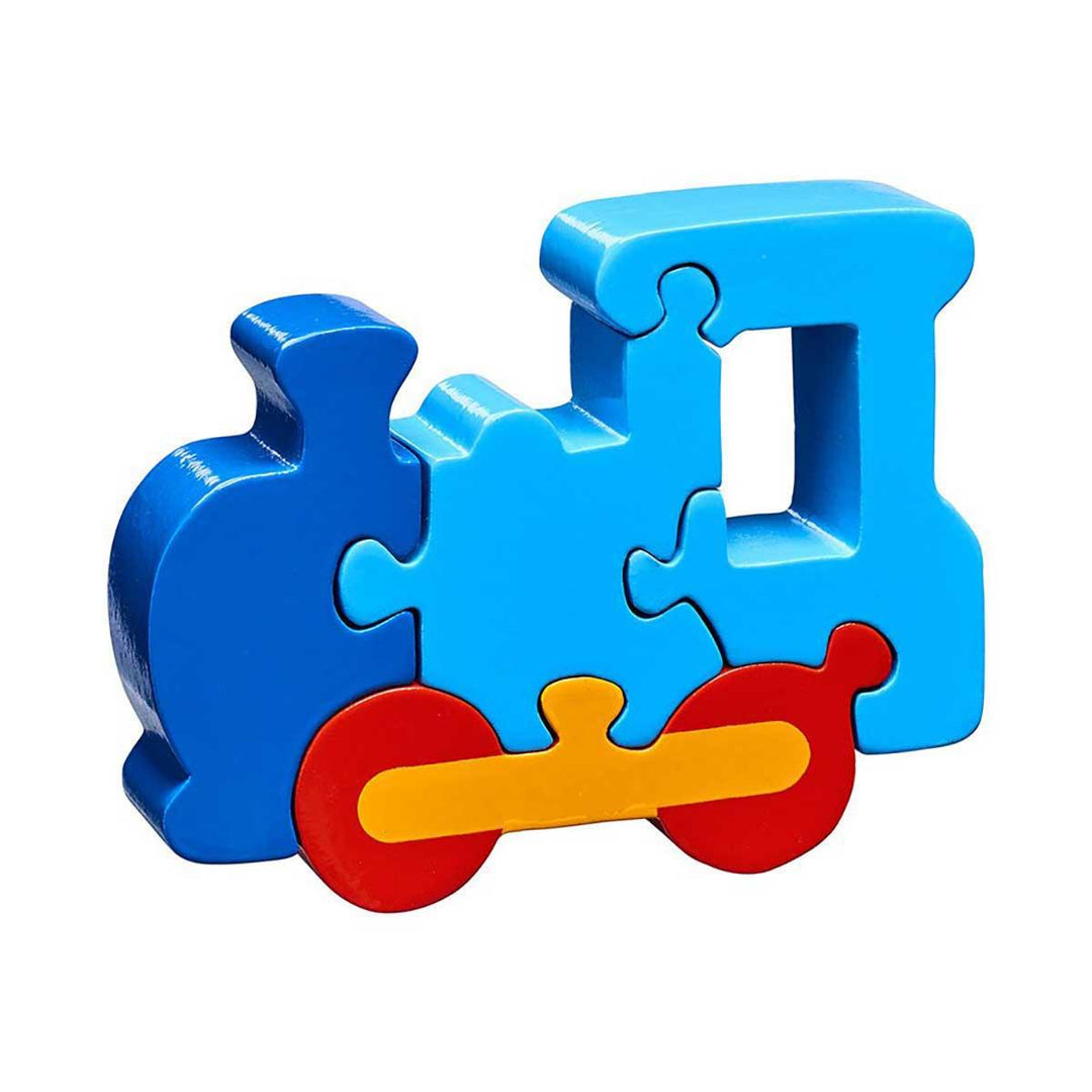 Lanka Kade Natural Wooden Blue Train Simple Jigsaw Puzzle Main Picture