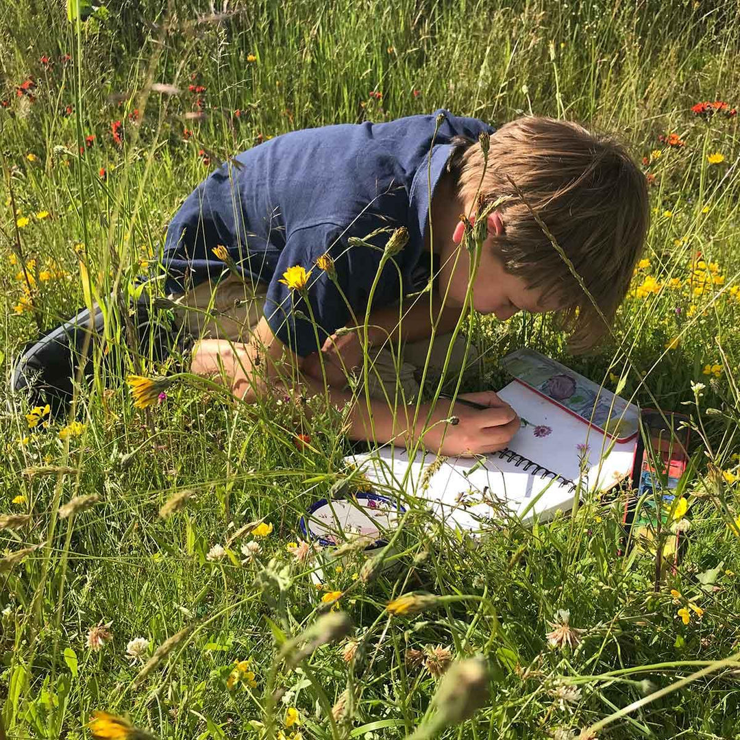 The Den Kit Company New Herbarium Activity Kit Being Used Outside