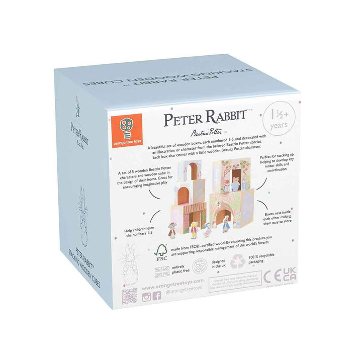 Orange Tree Toys Wooden Peter Rabbit Stacking Cubes Box Rear Picture