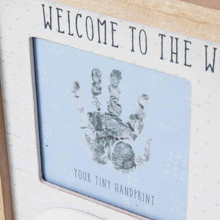 Petit Cheri Blue Hand Print and Photo Frame Front Picture