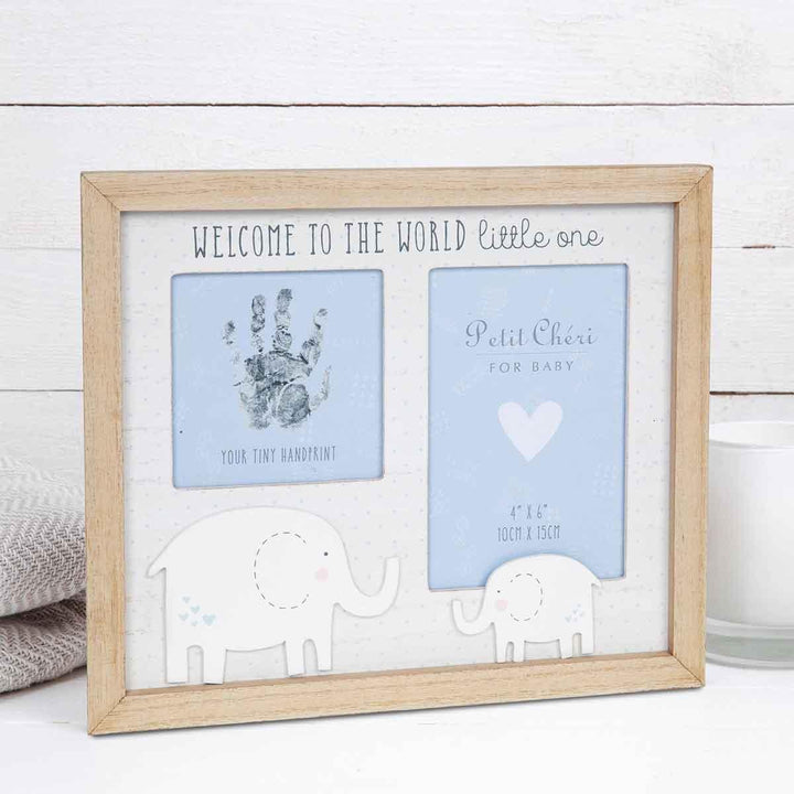 Petit Cheri Blue Hand Print and Photo Frame Display Picture