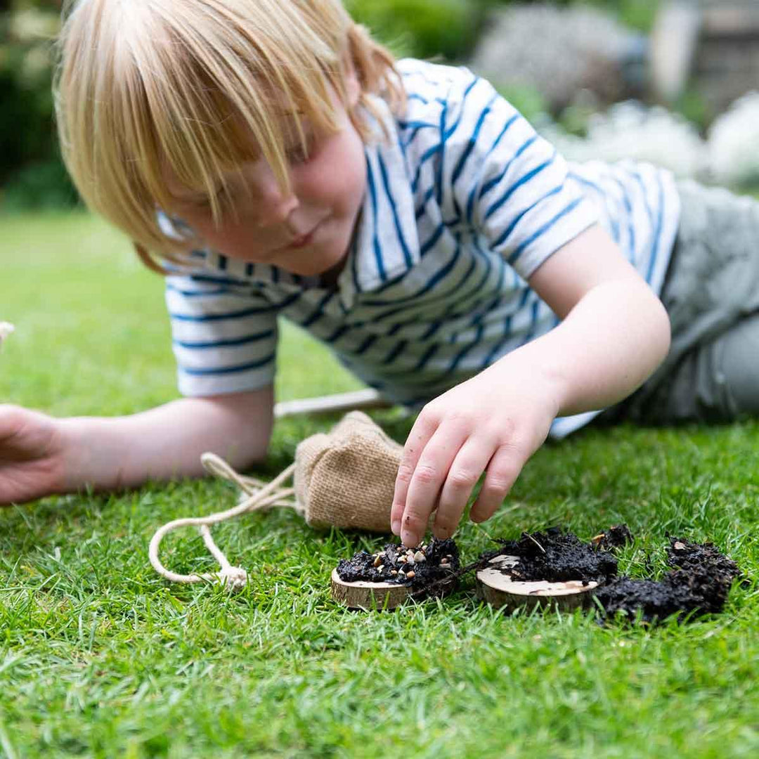 The Den Kit Company The Mini Bird Pizza Mini Activity Kit being used Outside