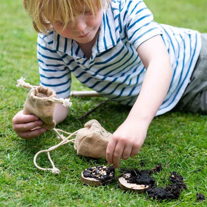 The Den Kit Company The Mini Bird Pizza Mini Activity Kit being used Outside