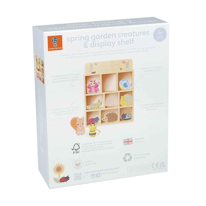 Orange Tree Toys Wooden Spring Garden Creatures and Shelf Box Rear Picture