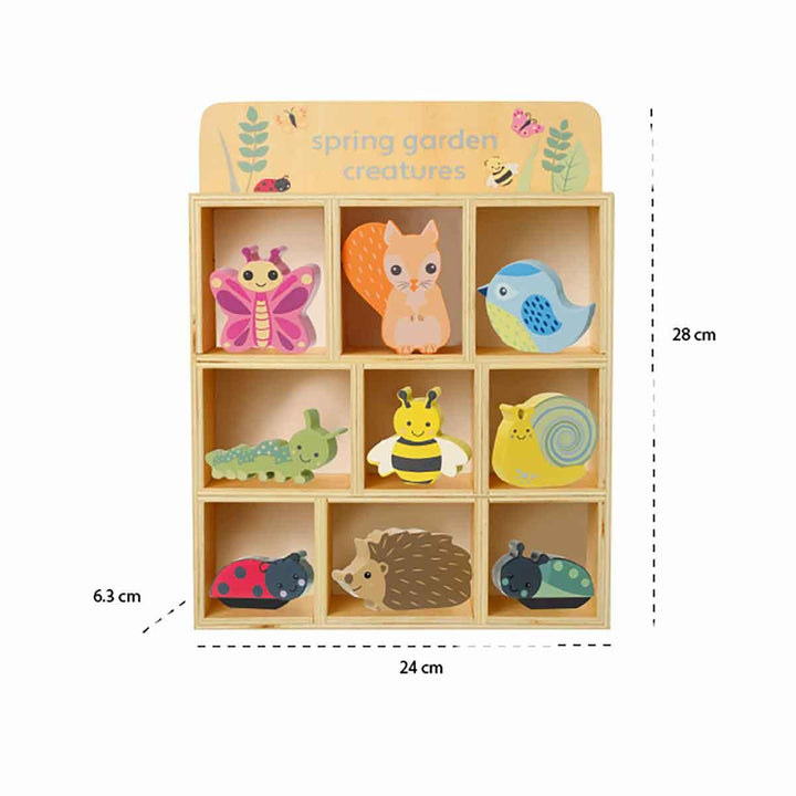 Orange Tree Toys Wooden Spring Garden Creatures and Shelf Measurements Picture