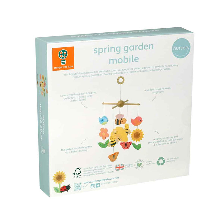 Orange Tree Toys Wooden Spring Garden Mobile Box Back Picture