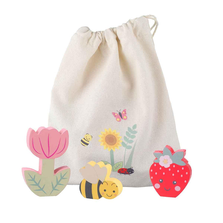 Orange Tree Toys Wooden Stacking Spring Garden Drawstring Bag Picture