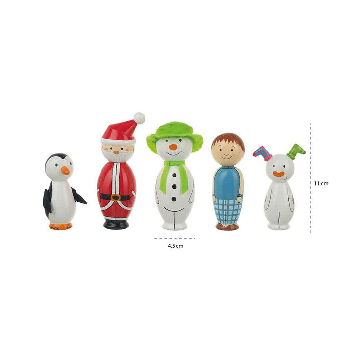 Orange Tree Toys Wooden The Snowman and The Snowdog Skittles Dimensions Picture