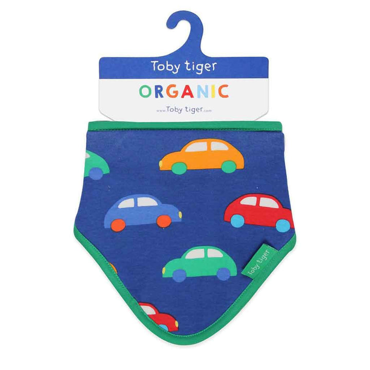 Toby Tiger GOTS Organic Cotton Car Print Dribble Bib Main Picture