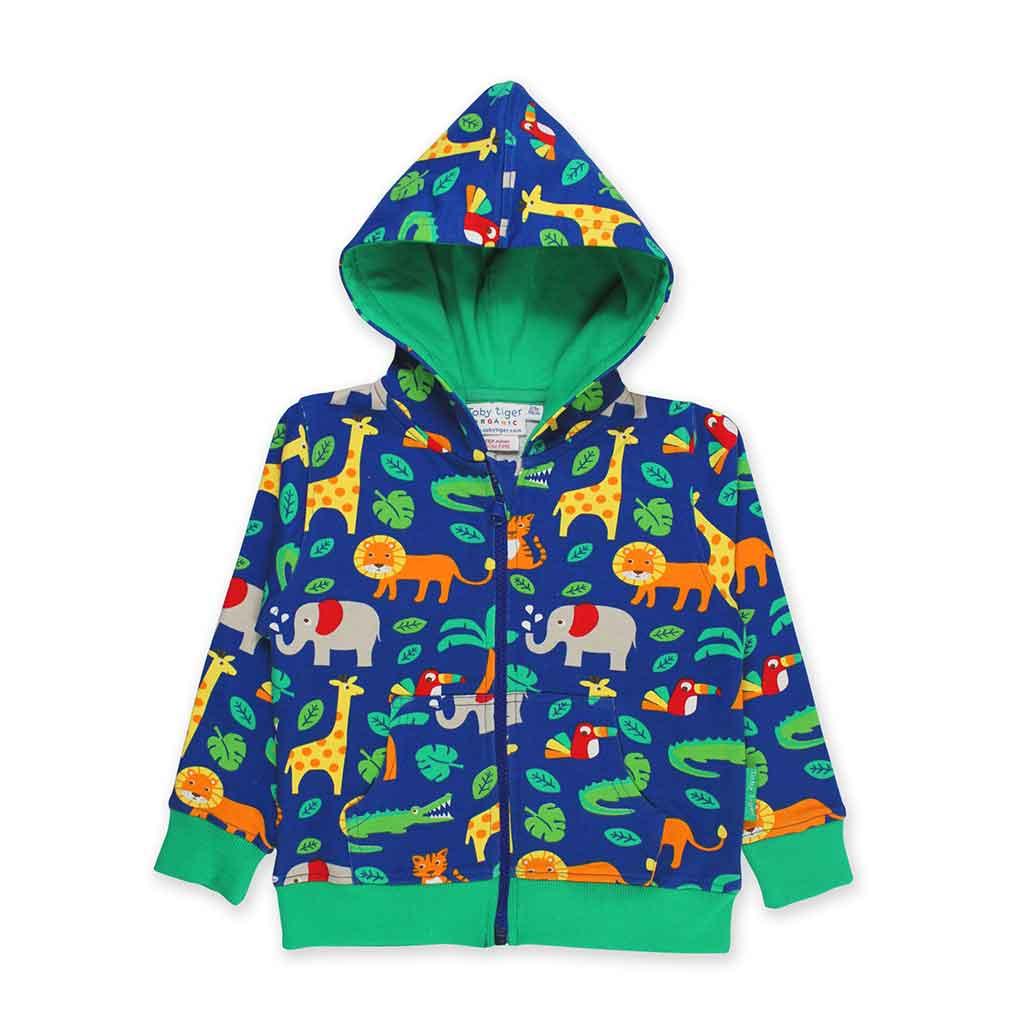 Toby Tiger GOTS Organic Cotton Jungle Print Hoodie Main Picture