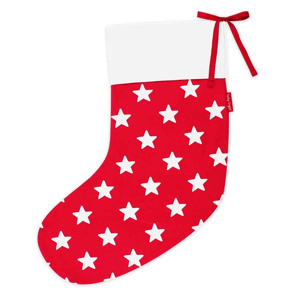 Toby Tiger GOTS Organic Cotton Red Star Christmas Stocking Main Picture