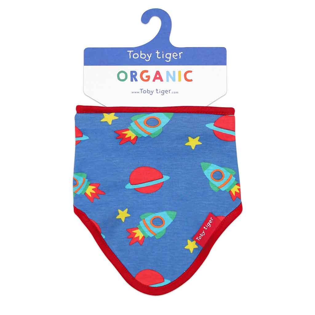 Toby Tiger GOTS Organic Cotton Space Print Dribble Bib Main Picture